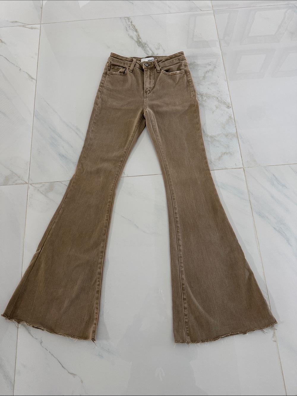 High-Rise Brown Flare Jeans for Women